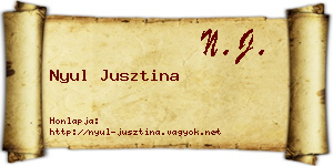 Nyul Jusztina névjegykártya
